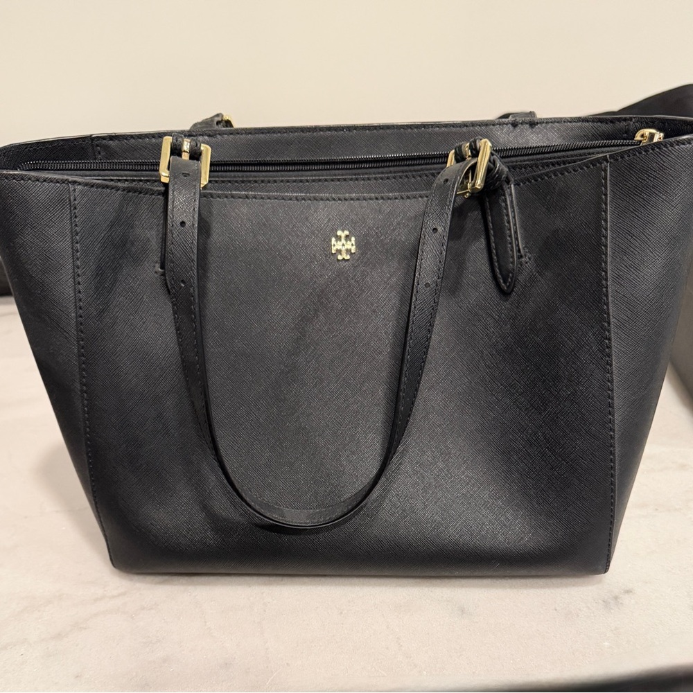 Tory Burch Black Saffiano Leather Tote